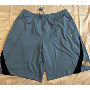 VintageNike Basketball Shorts Mens XXL Carolina Blue Shiny Dazzle Silver Tag
